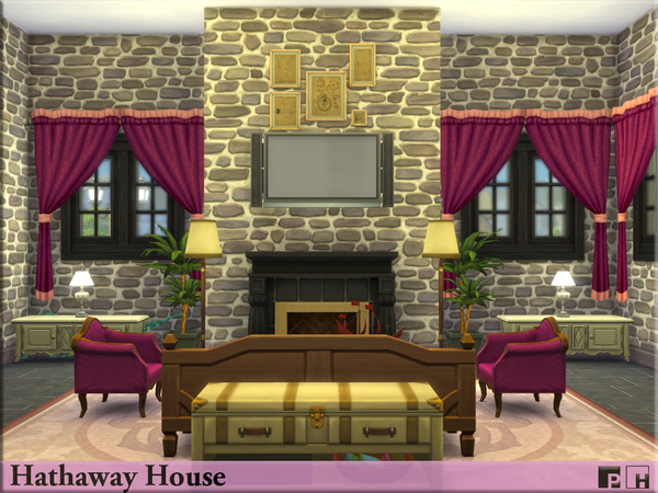 Sims 4 Hathaway House by Pinkfizzzzz at TSR