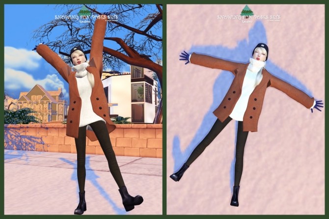 Sims 4 SNOWING FUN POSES SETS at Flower Chamber