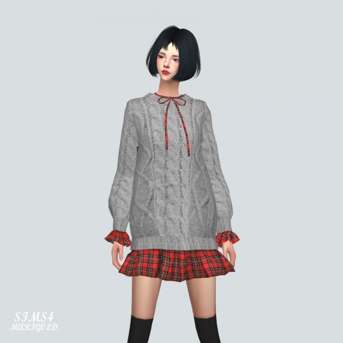 Sims 4 Frill Sweater Dress at Marigold