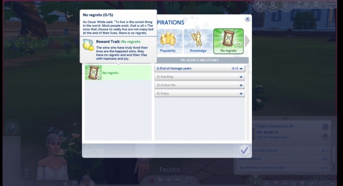 Sims 4 No regrets Aspiration by Anais17 at Mod The Sims