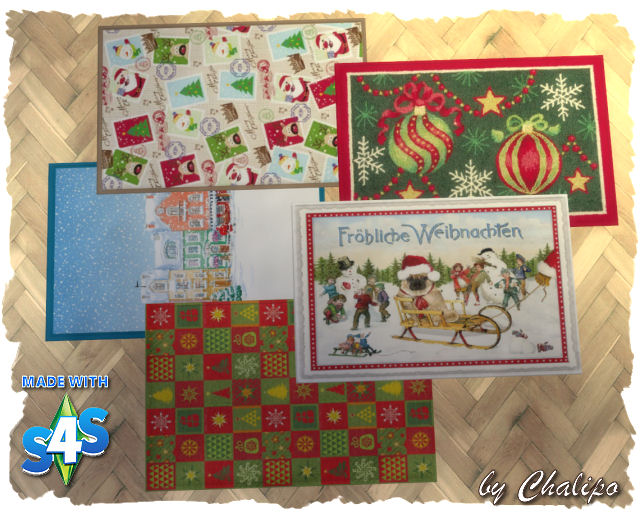 Sims 4 Christmas rugs by Chalipo at All 4 Sims