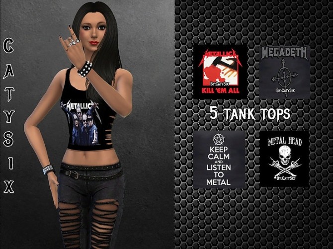 Sims 4 Tank Tops M.Bands at CatySix