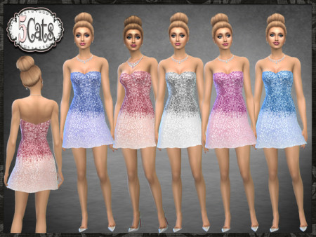 ML Sequin Sparkle Mini Flared Dress by Five5Cats at TSR
