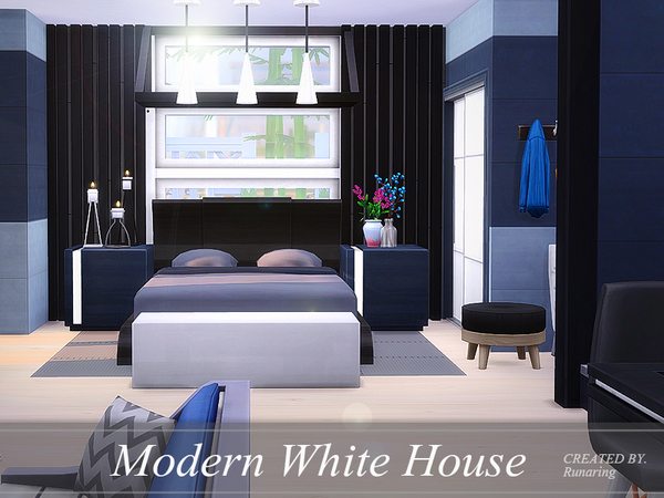 Sims 4 Modern White House by Runaring at TSR