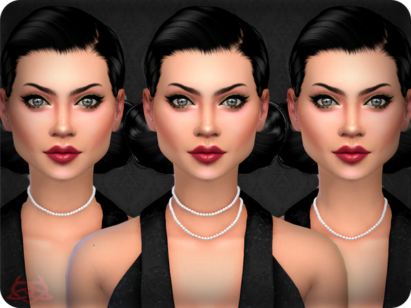 Sims 4 Classic Pearls x3 Small Necklace by Colores Urbanos at TSR