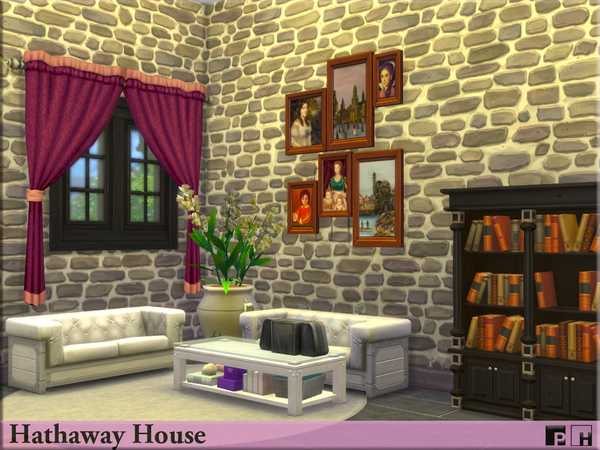 Sims 4 Hathaway House by Pinkfizzzzz at TSR