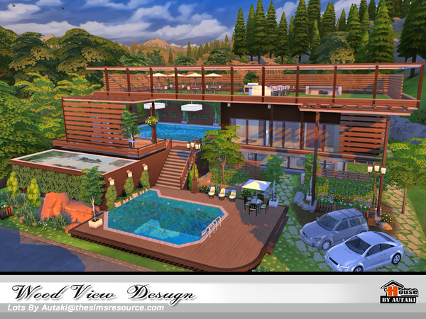 Sims 4 Wood View Design house by autaki at TSR