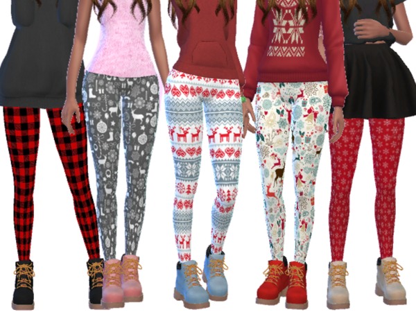 Sims 4 Cute Christmas Leggings by Wicked Kittie at TSR