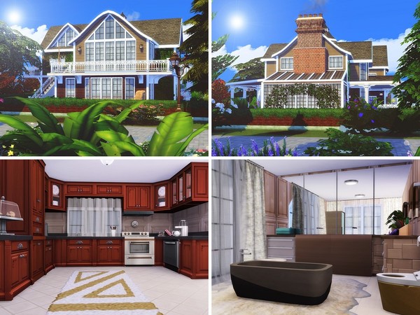 Sims 4 Green Ivy family house built by MychQQQ at TSR