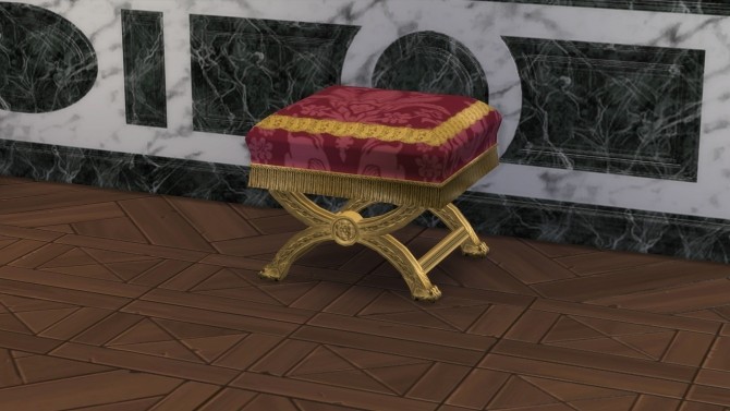 Sims 4 XIXth Century Stool from Versailles by TheJim07 at Mod The Sims