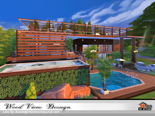 Sims 4 Wood View Design house by autaki at TSR