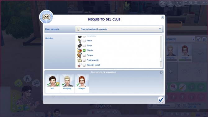 Sims 4 Higher skill level threhold like rule for join a club by edespino at Mod The Sims