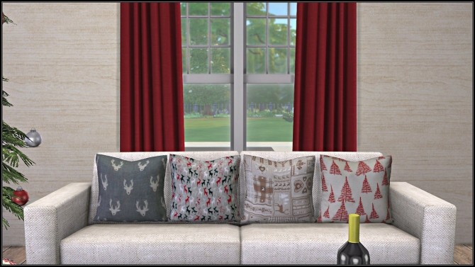 Sims 4 Christmas Pillows in scandinavian Style at TaTschu`s Sims4 CC