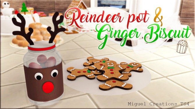Sims 4 Reindeer pot & Ginger biscuit at Victor Miguel