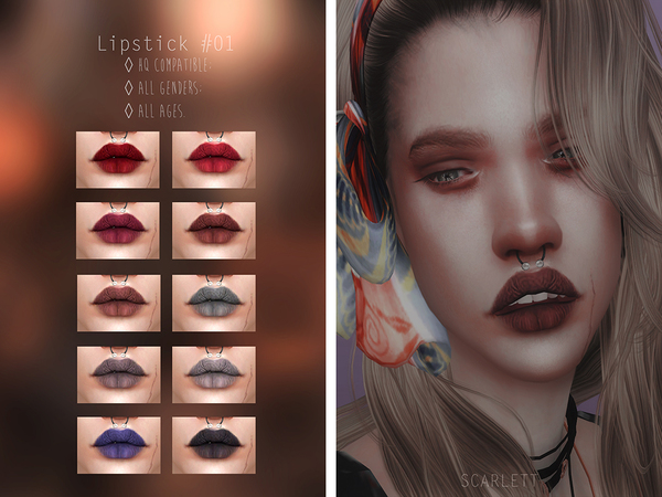 Sims 4 Lipstick #01 by Scarlett content at TSR