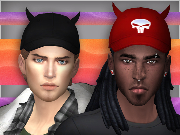 Sims 4 Devil in disguise cap by WistfulCastle at TSR