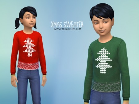 Xmas Sweater for kids by Simone at Mondo Sims