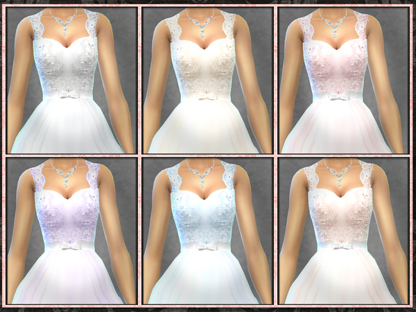 Sims 4 Wedding Dress EB13 with Blush Colors by Five5Cats at TSR