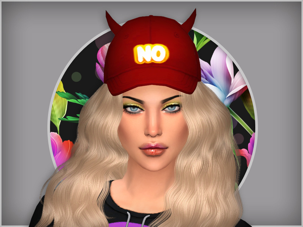 Sims 4 Devil in disguise cap by WistfulCastle at TSR