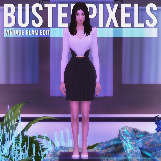 Sims 4 Vintage Glam Dress Edit at Busted Pixels