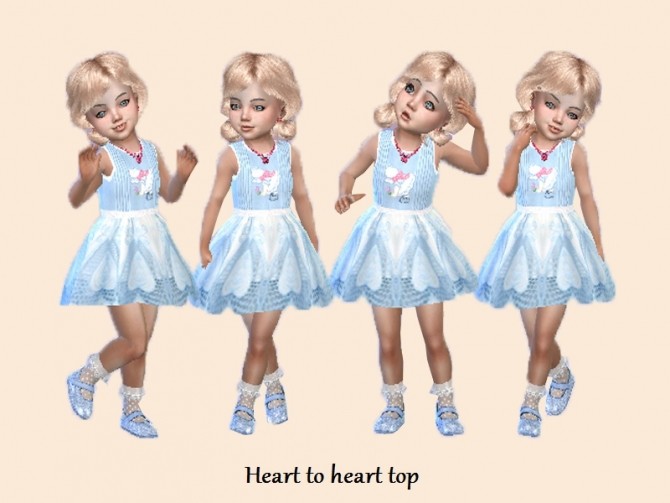 Sims 4 Heart to heart T top dress at Trudie55