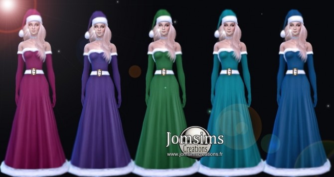 Sims 4 Enesena long Christmas dress at Jomsims Creations