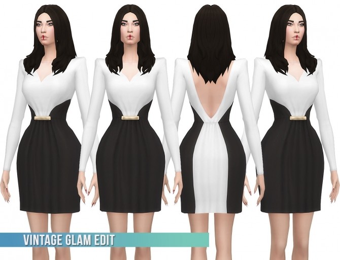 Sims 4 Vintage Glam Dress Edit at Busted Pixels