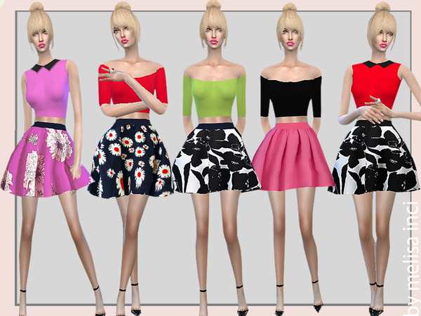 Sims 4 Two Piece Short Dress by melisa inci at TSR