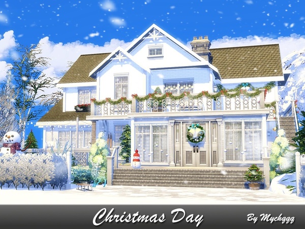 Sims 4 Christmas Day house by MychQQQ at TSR