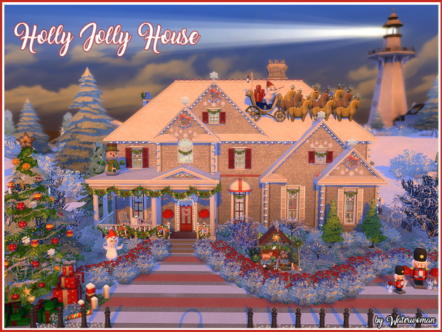 Sims 4 Holly Jolly House by Waterwoman at Akisima