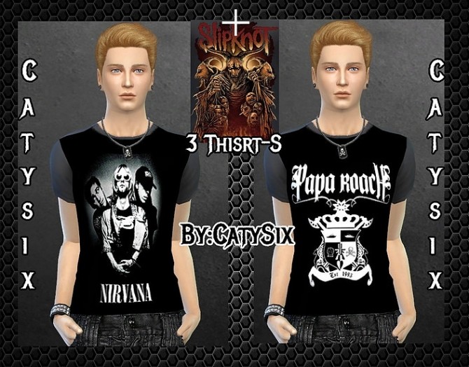 Sims 4 Rock Bands T shirts at CatySix