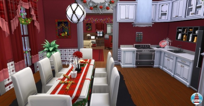 Sims 4 Holly Jolly House by Waterwoman at Akisima