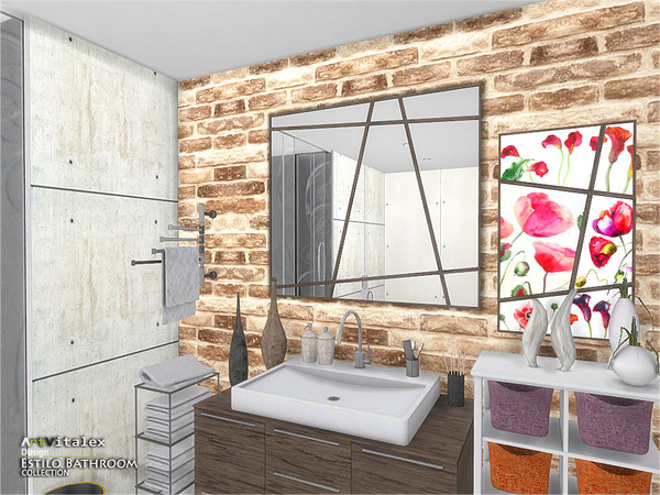 Sims 4 Estilo Bathroom by ArtVitalex at TSR