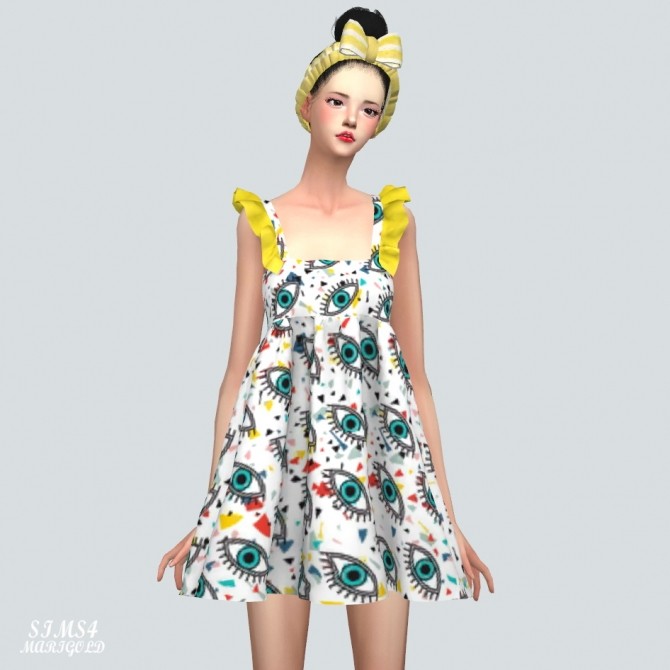Sims 4 Frill Babydoll Dress V2.Pattern at Marigold