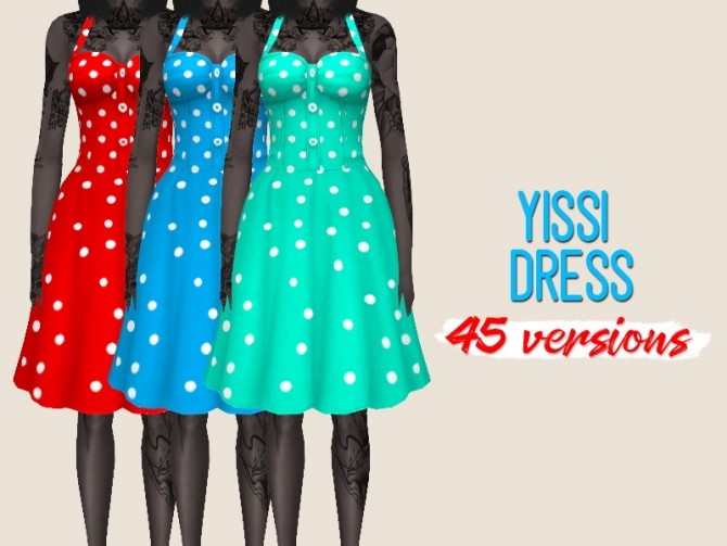 Sims 4 Yissi Dress recolors by midnightskysims at SimsWorkshop
