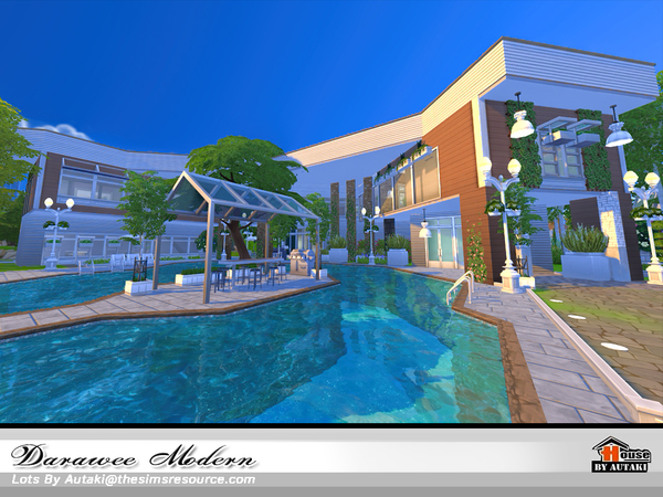 Sims 4 Darawee Modern house by autaki at TSR