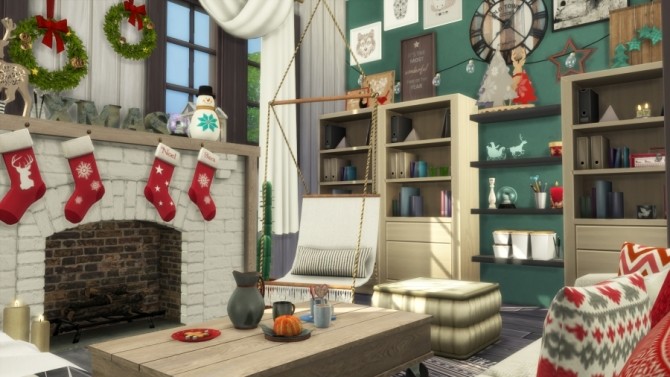 Sims 4 Hygge living room by SundaySims at Sims Artists