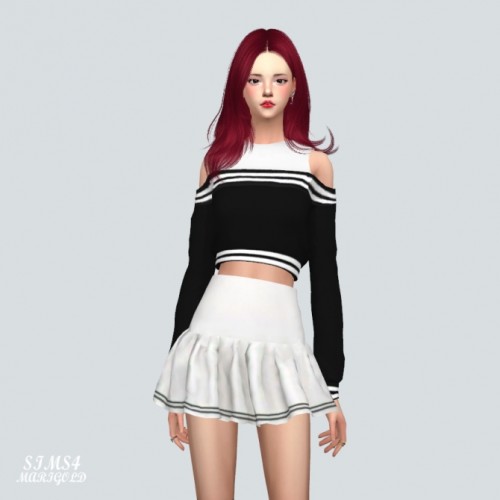 Off-Shoulder Sweatshirt With Sleeveless at Marigold » Sims 4 Updates