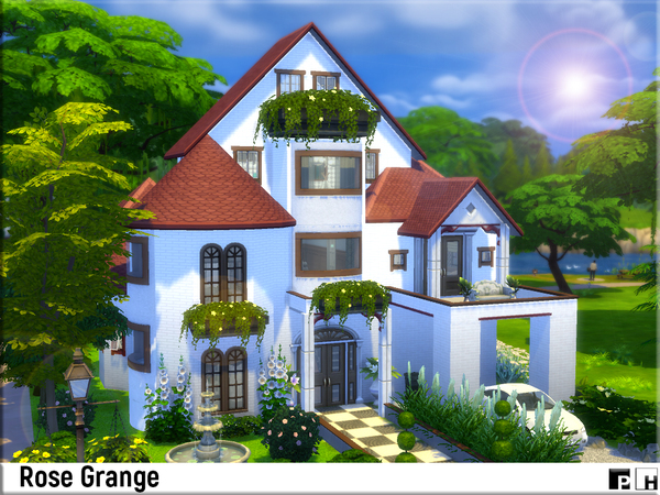 Sims 4 Rose Grange house by Pinkfizzzzz at TSR