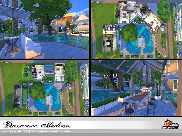 Sims 4 Darawee Modern house by autaki at TSR