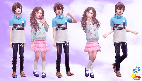 Combination Pose 04 Child At A Luckyday Sims 4 Updates