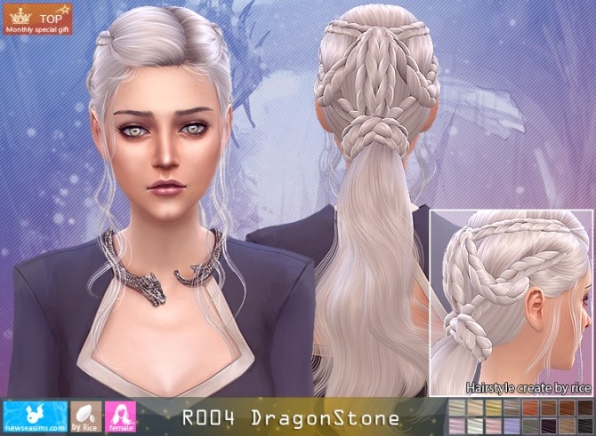 Sims 4 R004 DragonStone hair (Pay) at Newsea Sims 4