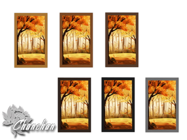 Sims 4 Autumn paintings by Chanchan24 at Sims Artists