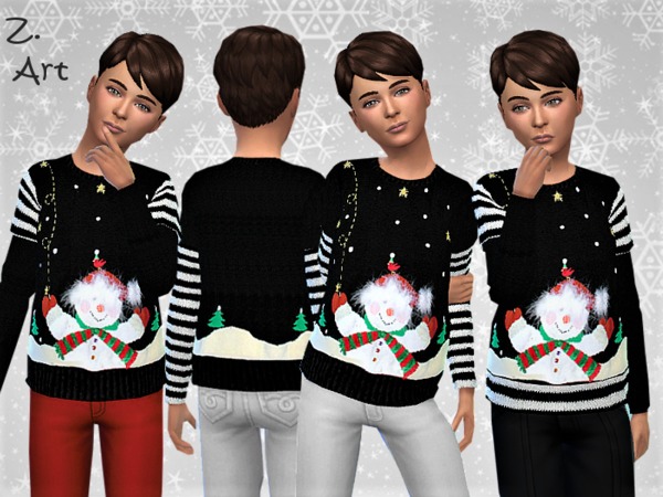 Sims 4 Winter KidZ 02 cuddly sweater by Zuckerschnute20 at TSR