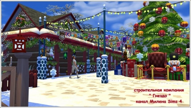 Sims 4 Christmas tree market at Sims by Mulena