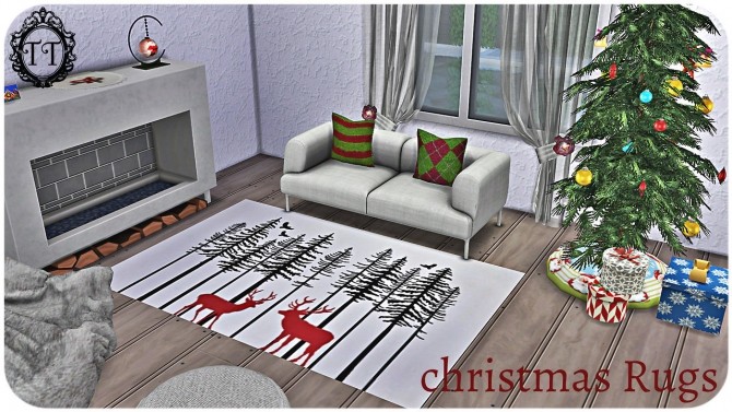 Sims 4 Christmas Rug Collection at TaTschu`s Sims4 CC