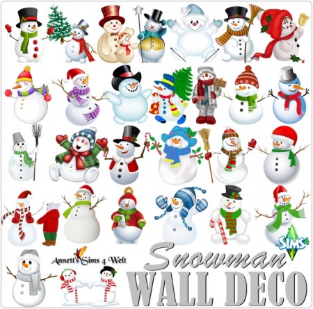 Wall Deco Snowman at Annett’s Sims 4 Welt