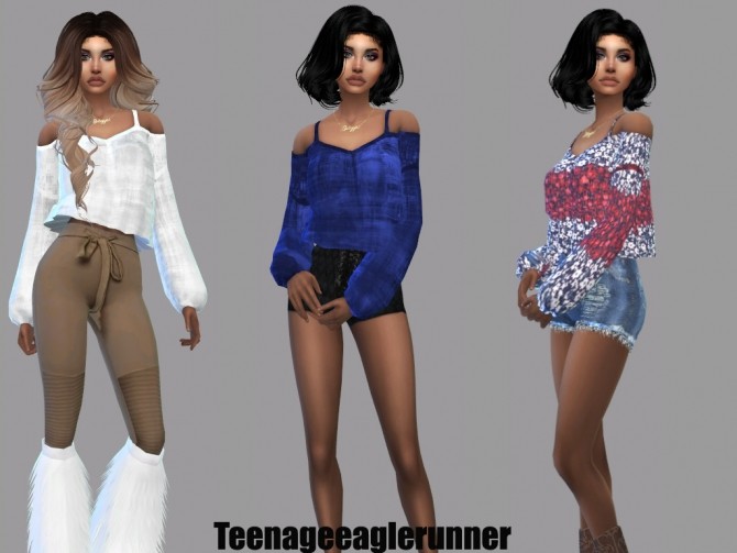 Sims 4 Charlindy Blouse Recolor at Teenageeaglerunner