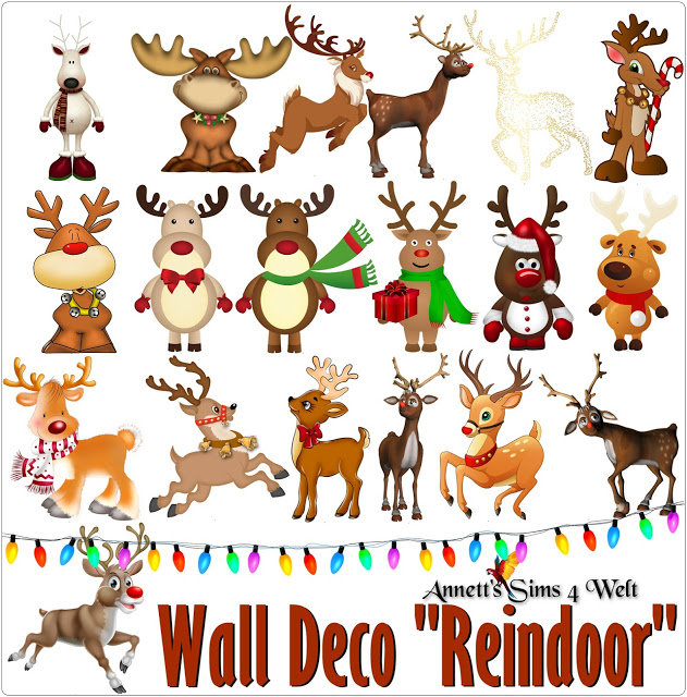 Sims 4 Wall Deco Reindeer at Annett’s Sims 4 Welt