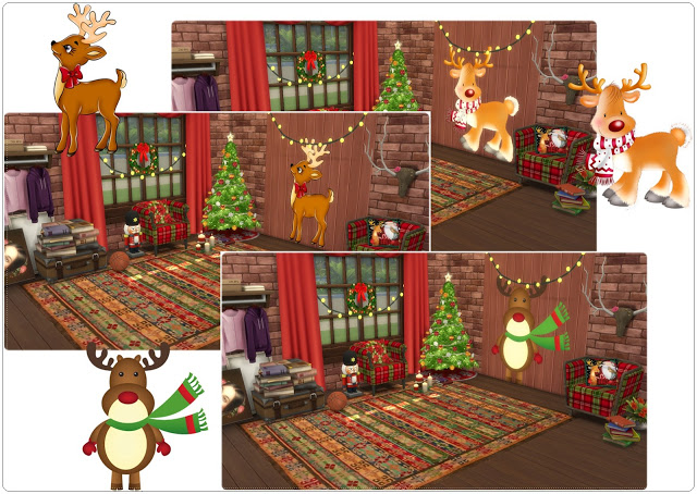 Sims 4 Wall Deco Reindeer at Annett’s Sims 4 Welt